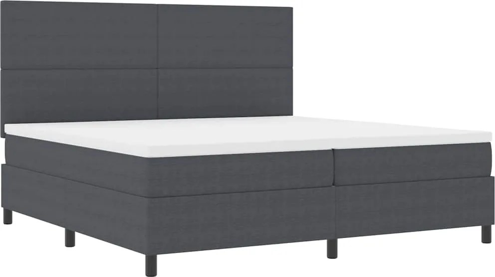 vidaXL LED Box Spring Ágy Sötétszürke és Fehér 200 x 200 cm