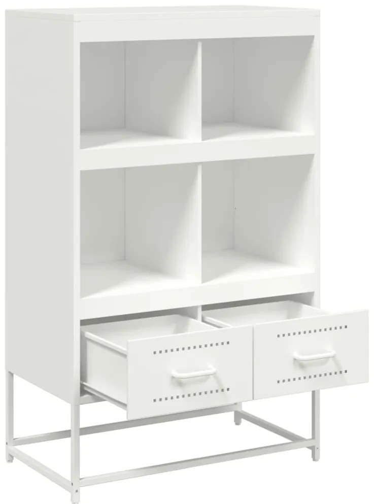 fehér acél magasszekrény 68x39x111,5 cm