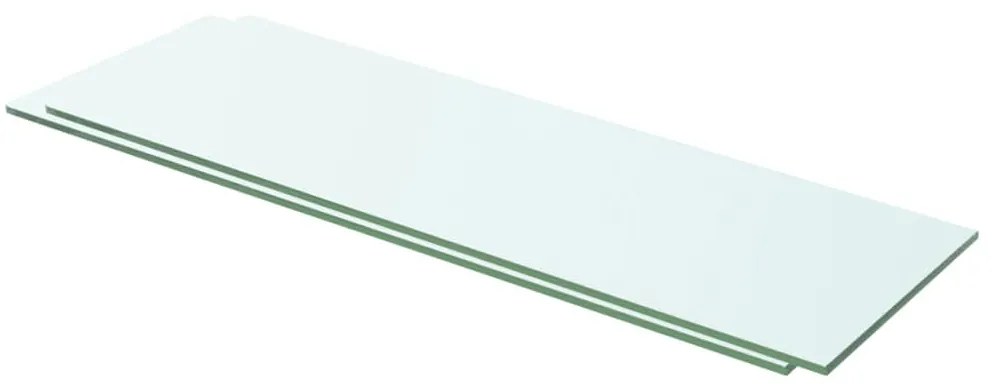 2 db átlátszó üveg paneles polc 60 x 15 cm