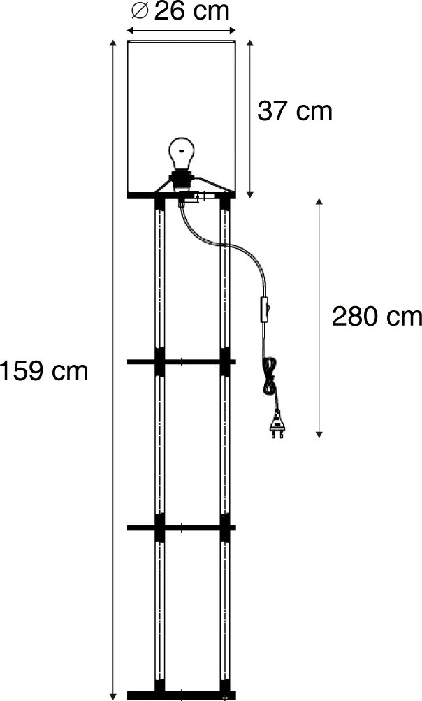 Okos állólámpa fekete, WiFi A60-nal - Stojon