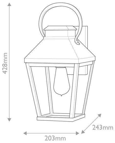 Hinkley HK-DAWSON-M - Kültéri fali lámpatest DAWSON M 1xE27/60W/230V IP44