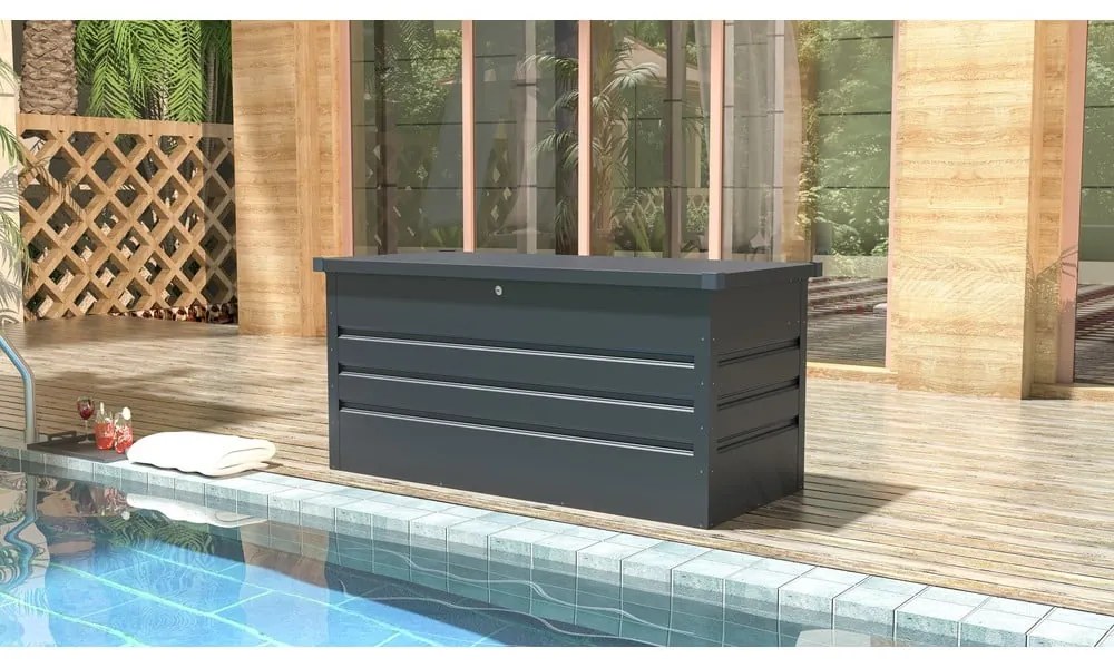 Antracitszürke kerti tárolódoboz Max A – Rojaplast