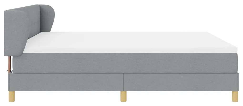 Boxspring Ágy Matrac nélkül Világosszürkében, 180x200 cm, Szövet