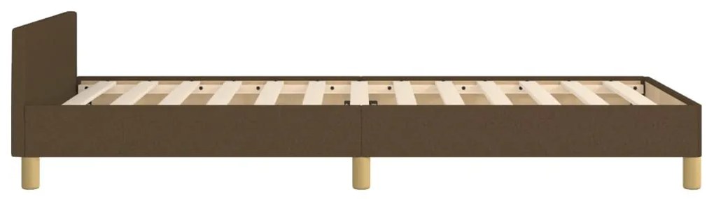 sötétbarna szövet ágykeret matrac nélkül 80x200 cm