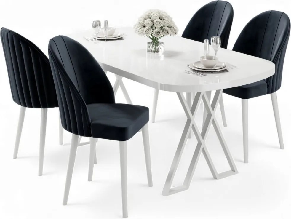 Kaye étkezőgarnitúra, fehér-antracit, 168 cm – TR240CHR2809
