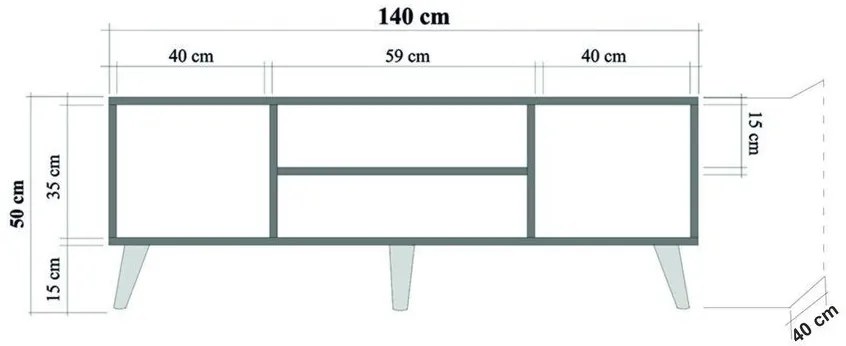 TV asztal/szekrény Thalia 121 (szonoma tölgy). 1088365