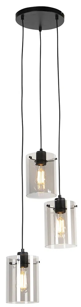 Okos függőlámpa fekete füstüveggel, 3 Wifi ST64-gyel - Dome