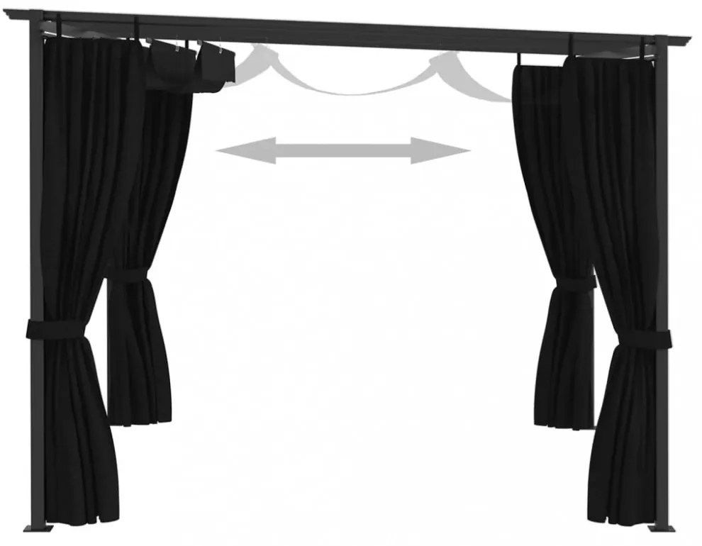 antracitszürke pavilon 4 x 3 m