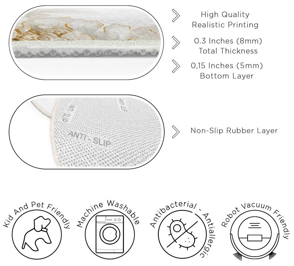 Világosszürke-bézs mosható kerek szőnyeg ø 120 cm Soft and Gentle – Mila Home