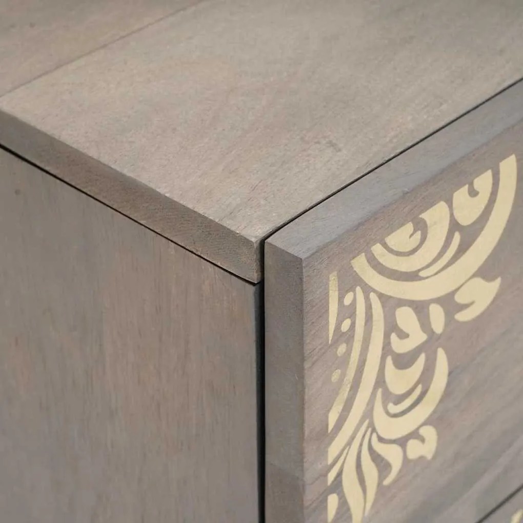 vidaXL Éjjeliszekrény 2 pcs Szürke 40 x 33 x 46 cm Tömör Mangófát