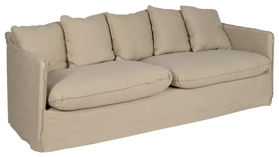 Bézs len kanapé 216 cm – Ixia