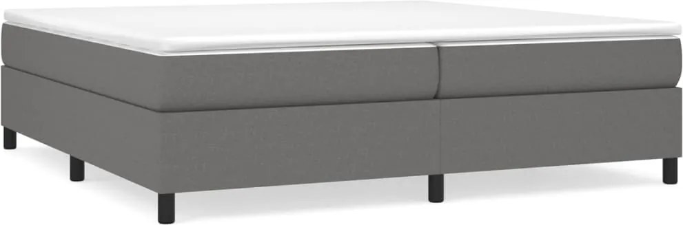 vidaXL sötétszürke szövet rugós ágy matraccal 200 x 200 cm
