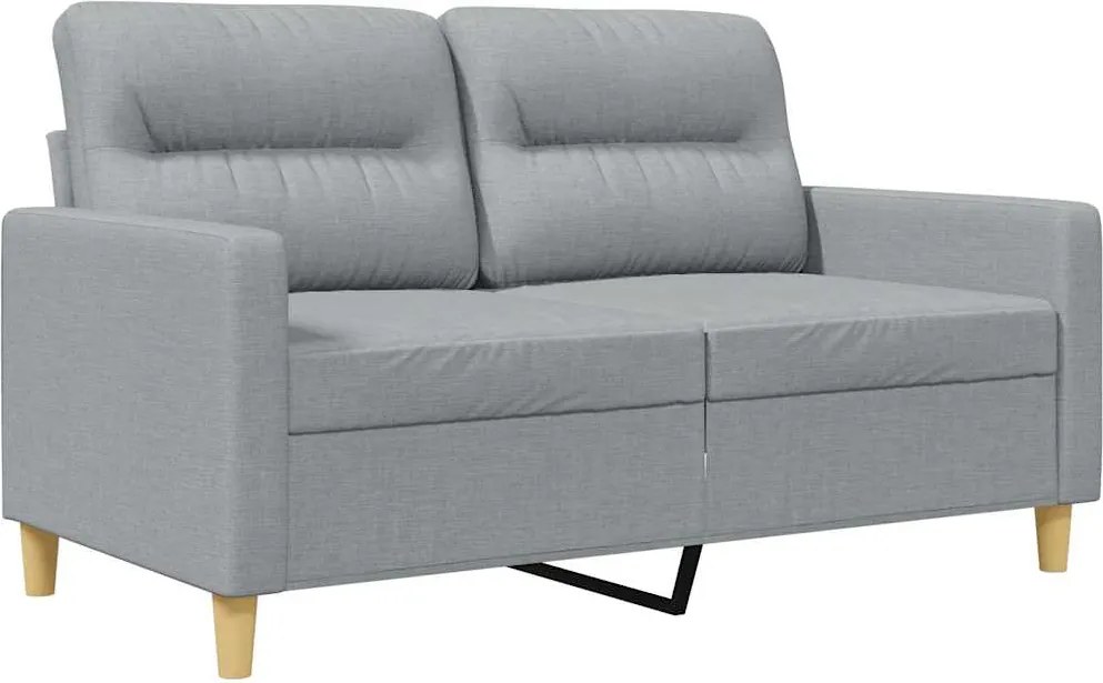 vidaXL kétszemélyes világosszürke szövetkanapé 120 cm
