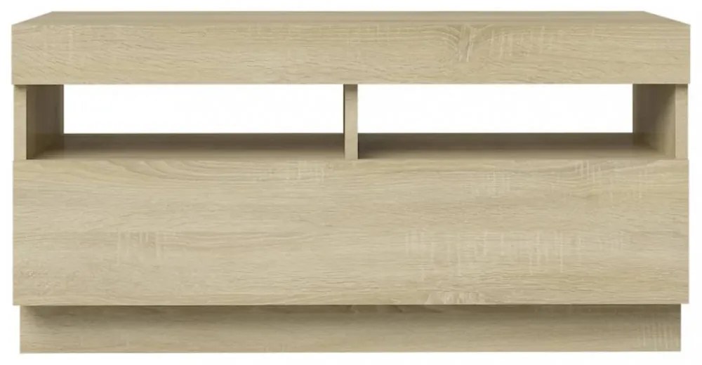 sonoma tölgy színű TV-szekrény LED-lámpákkal 80 x 35 x 40 cm