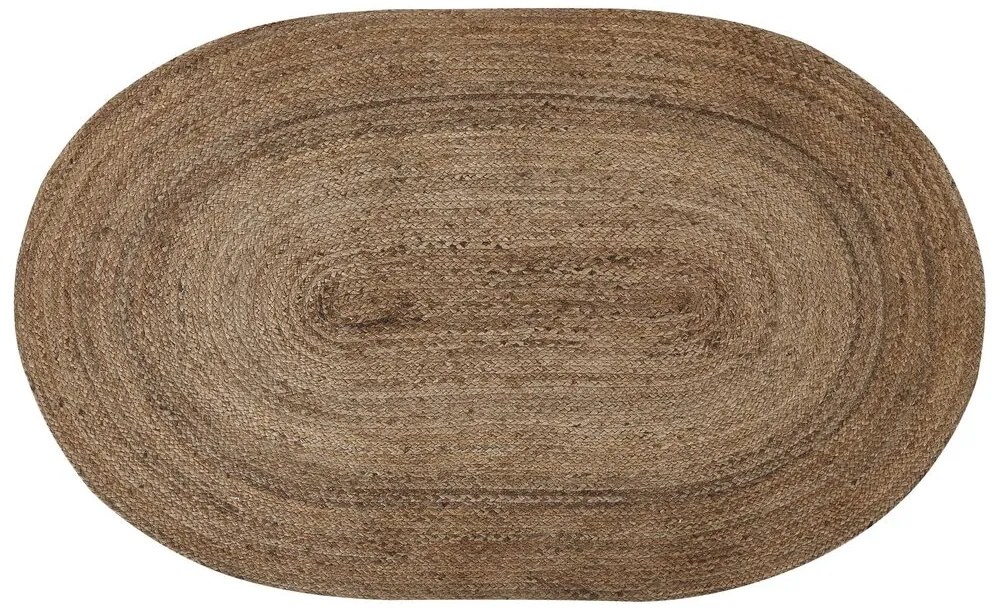 Ovális Alakú Természetes Juta Szőnyeg 100 x 150 cm DEMIRCI Beliani