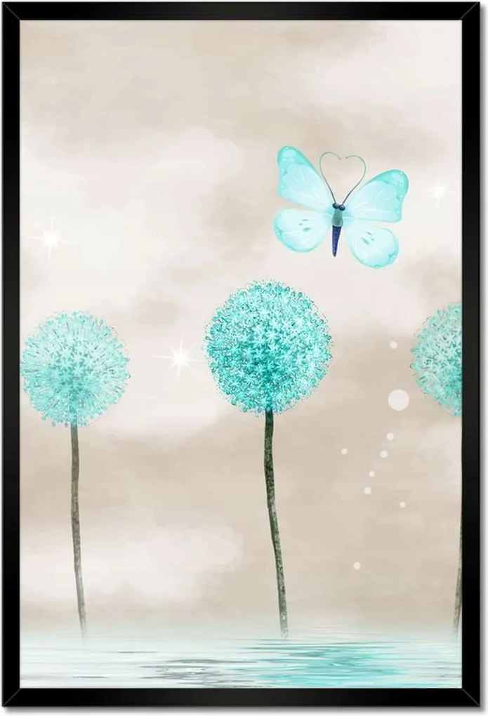 Poszterek keretben 40x60 Pillangók Türkiz világ