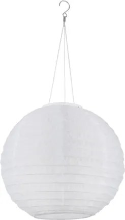 Globo 339700W Solar függőlámpa műanyag fehér, rozsdamentes acél, műanyag fehér, kábel PVC fehér, csúszókapcsoló, elemmel együtt AAA 300mAh 1.2V, IP44, ø: 300mm, M: 550mm, tartozék: LED 0.06W 3V, 2700K