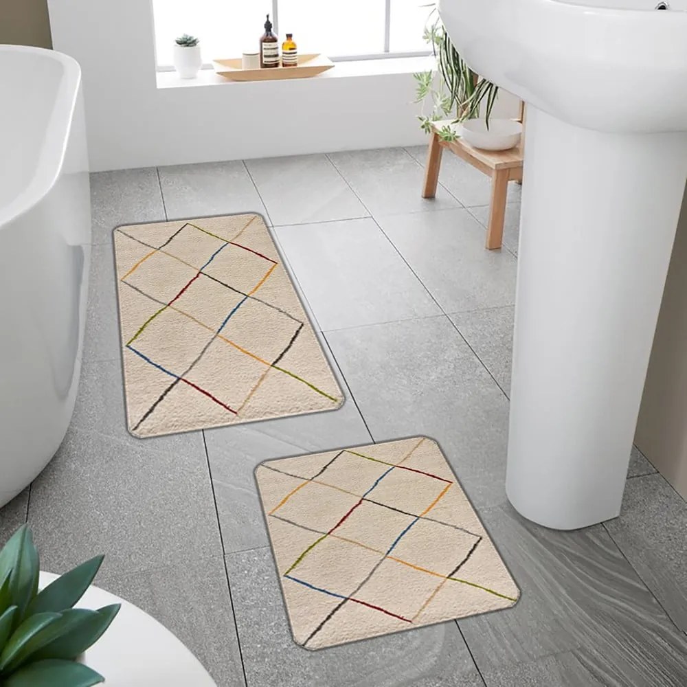 Bézs fürdőszobai kilépő szett 2 db-os 60x100 cm – Mila Home