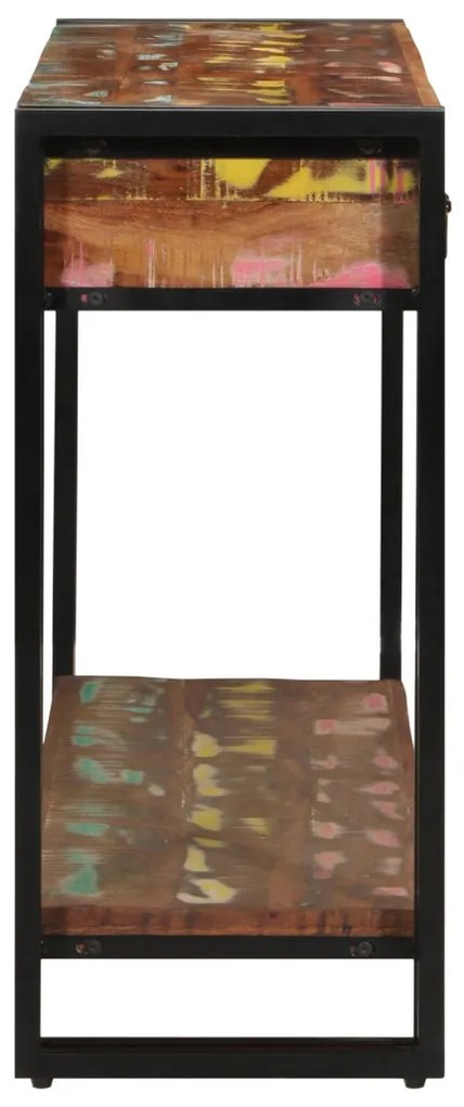 Többszínű Konzolasztal 120x33x75 cm Tömör újrahasznosított fa