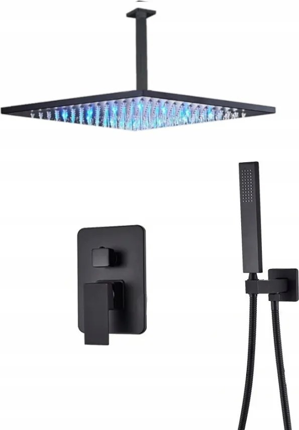 Falsík Alatti Szett Fekete Matt Esőztető Led Box 30 CM