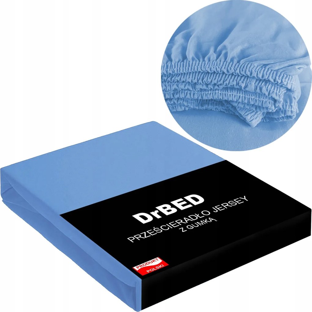 Jersey gumis lepedő 220x200 Pamut Puha Kék Lengyel