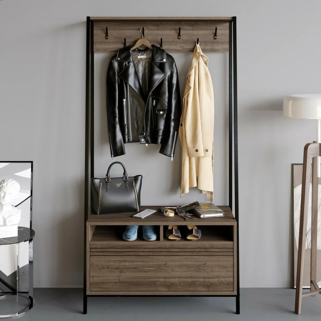 Devin Walnut and Black fogas cipőtartóval