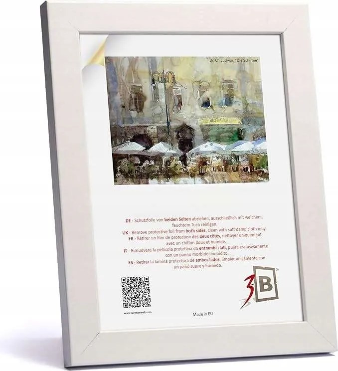 Fa képkeret akril üveggel 13 x 18 cm fehér