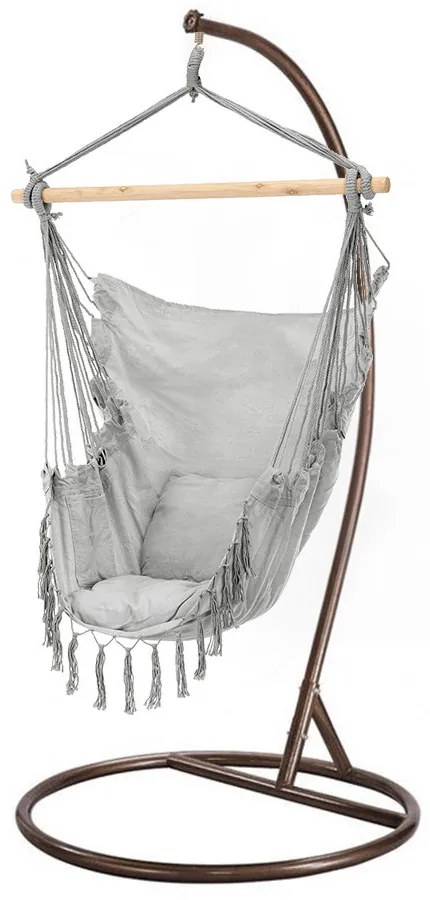 Puerto függőszék állvánnyal szürke-barna