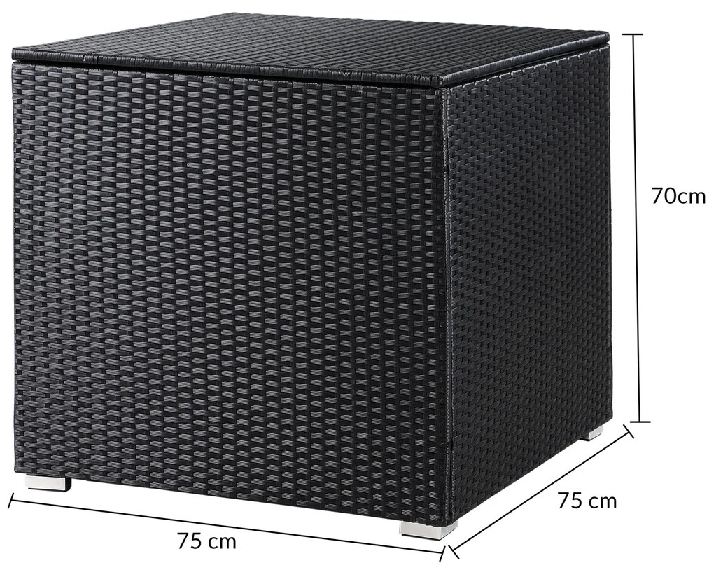 Casaria® Tároló doboz 75x75x70 cm - fekete