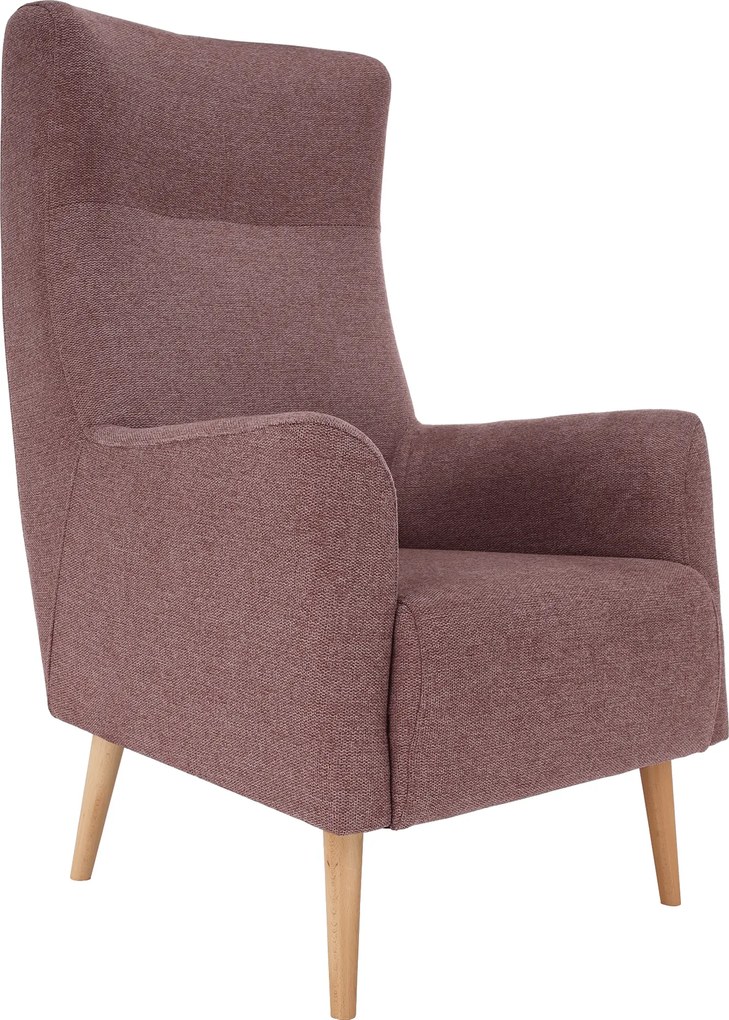 Füles fotel, fáradt rózsaszín/tölgy, SAMY