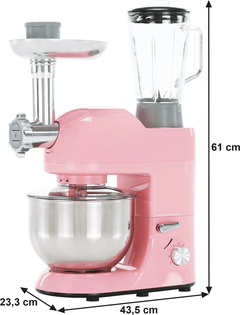 TEMPO-KONDELA KANTE, konyhai robotgép, 1800 W, 5 l, rózsaszín/króm