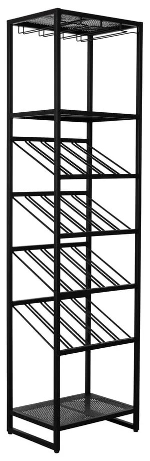 Fekete fém bortartó állvány 20 palackhoz, 48x180 cm Cantor - Zuiver