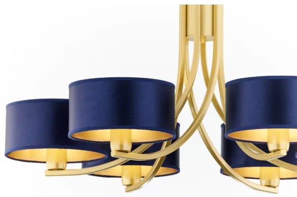 Jupiter 2095 - Láncos csillár ARTHUR 6xE27/15W/230V kék/arany