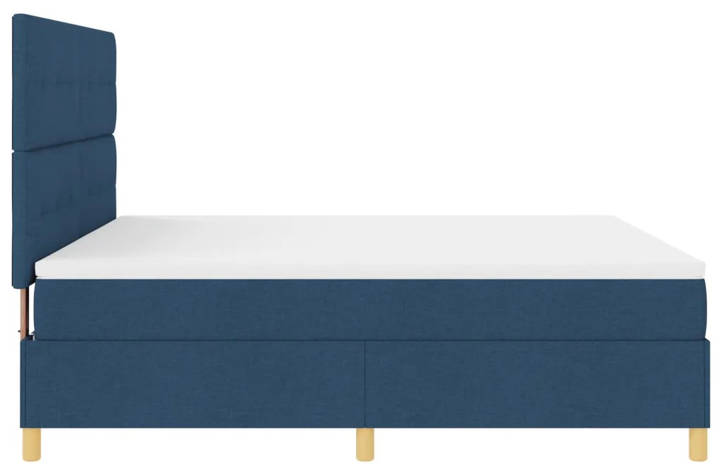Box Spring Ágy Matraccal és LED Tengerészkék 180x200 cm Szövet