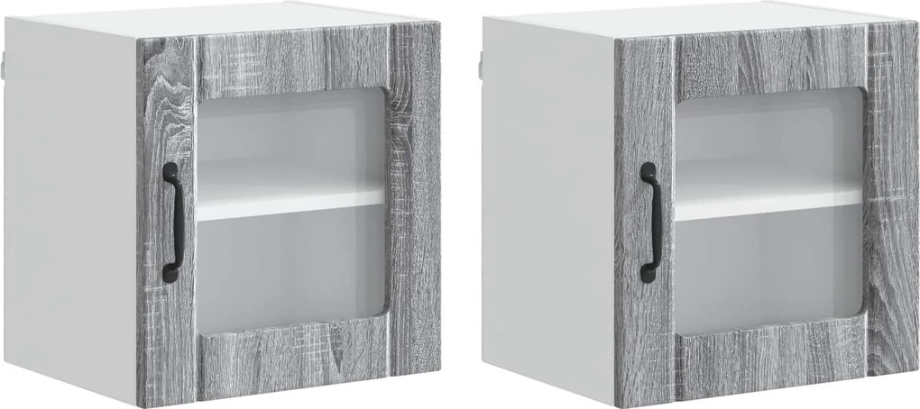 vidaXL Konyhaszekrény 2 pcs Szürke Sonoma 40 x 31 x 40 cm Faanyag