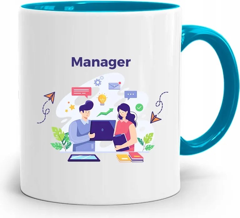 Menedzser Bögre Kék Ajándék fényképes nyomtatással