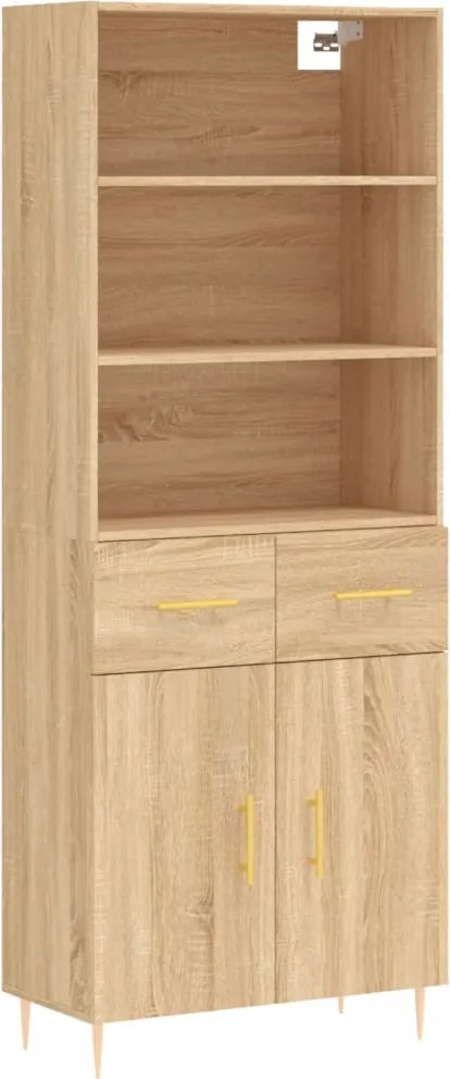 vidaXL sonoma tölgy szerelt fa magasszekrény 69,5 x 34 x 180 cm