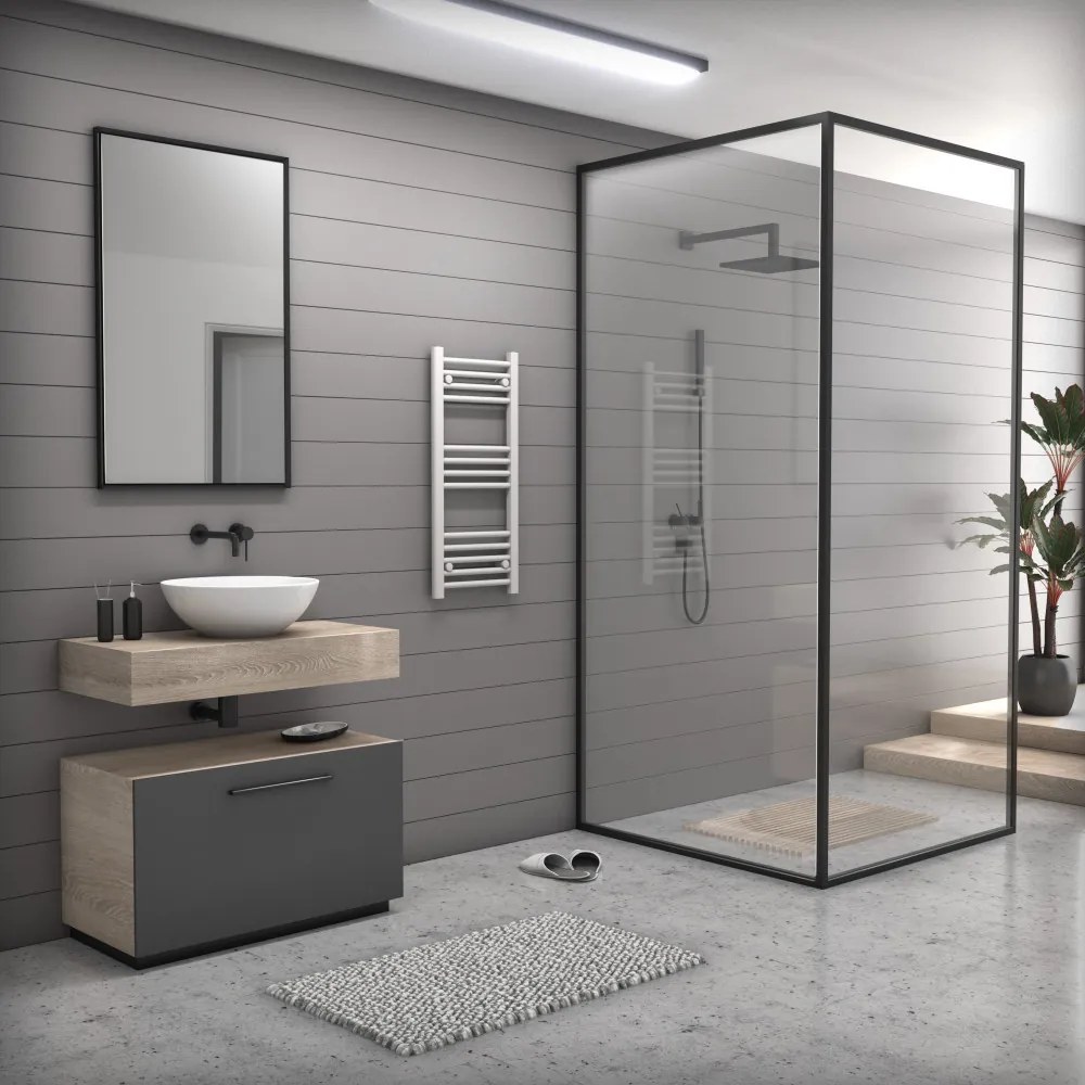 Fehér 400x900mm törölközőszárítós fürdőszobai radiátor Welland Lux | Készletről | Gyors kiszállítással