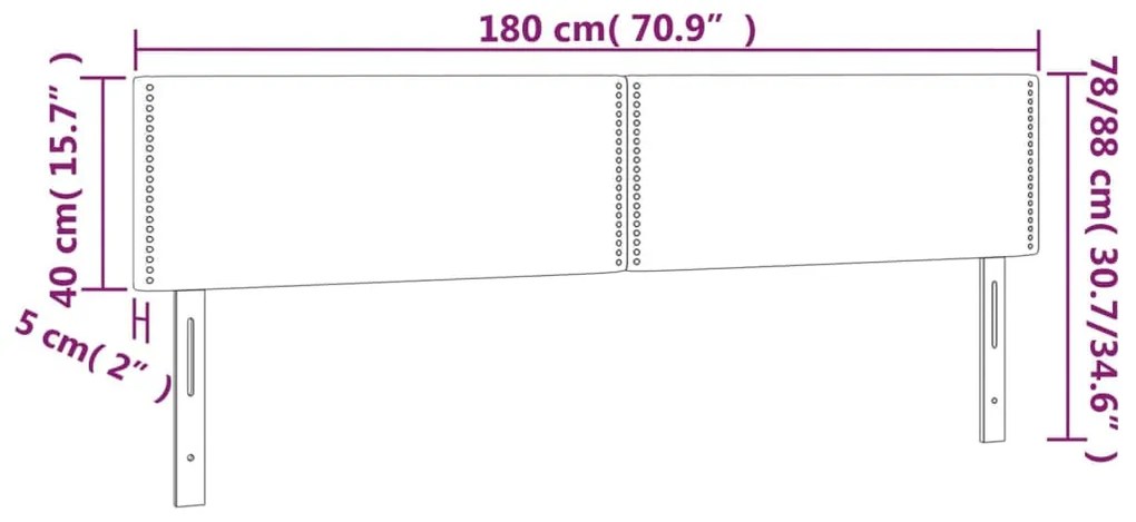 2 db cappuccino színű műbőr fejtámla 90 x 5 x 78/88 cm