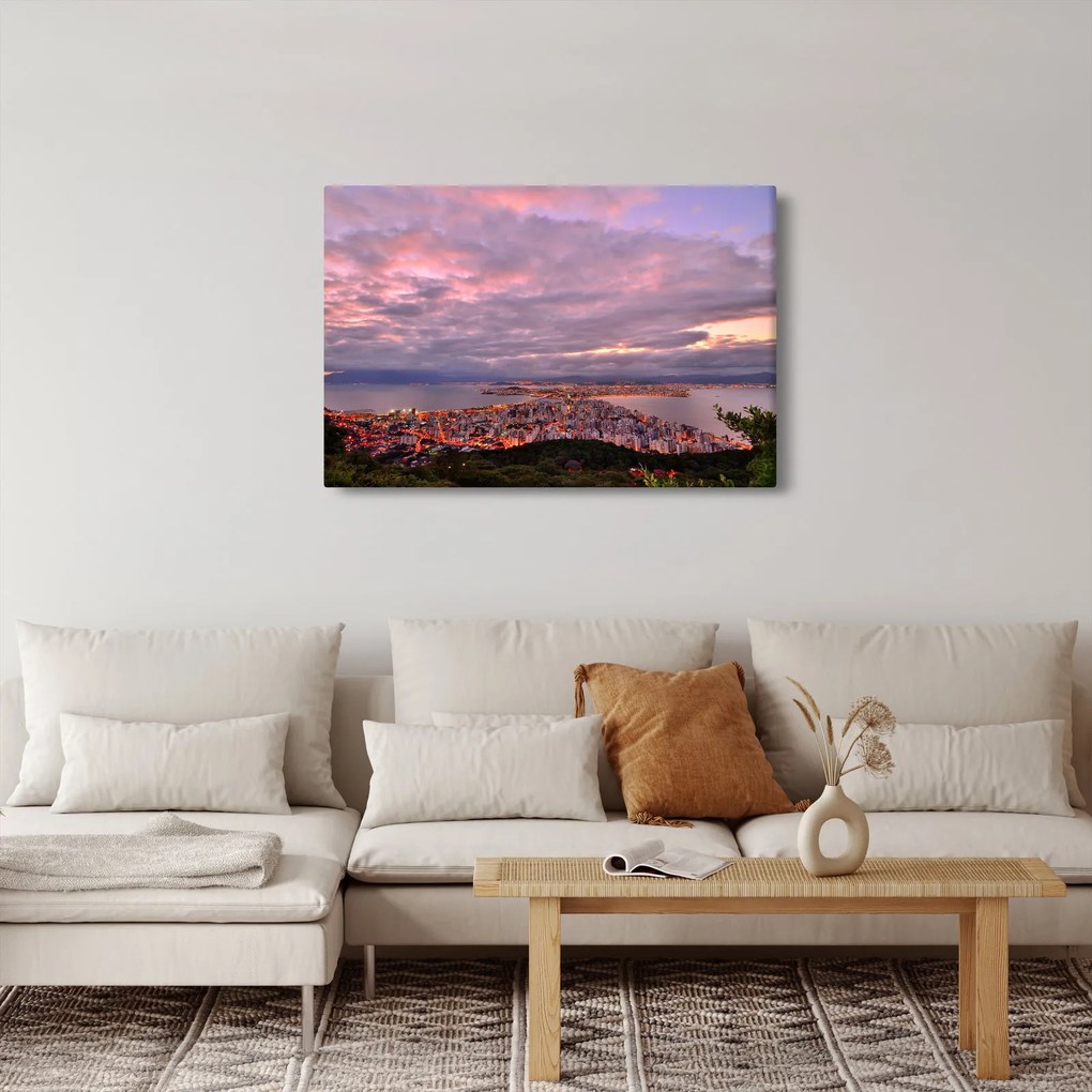 Kép - Alkonyat a város felett (90x60 cm)