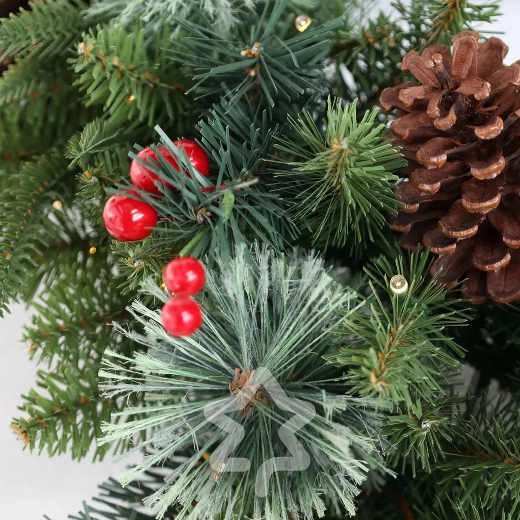 Karácsonyi koszorú Díszített 50 LED 60 cm