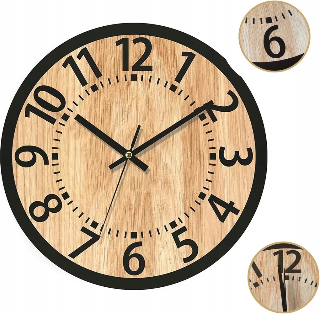 Fa Falióra Tölgy 33 CM Csendes Nappali Hálószoba Iroda Otthon