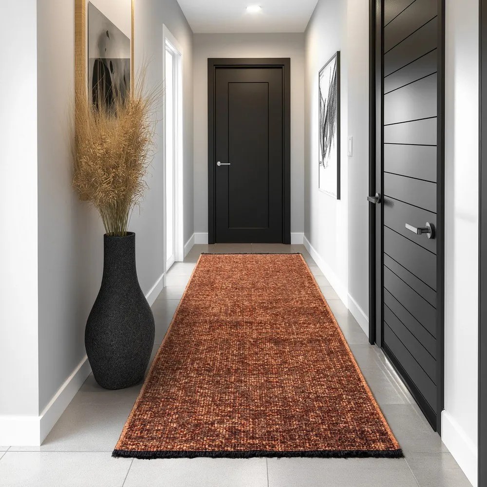Terrakotta színű mosható futószőnyeg 80x250 cm Space 1900 – Ayyildiz Carpets