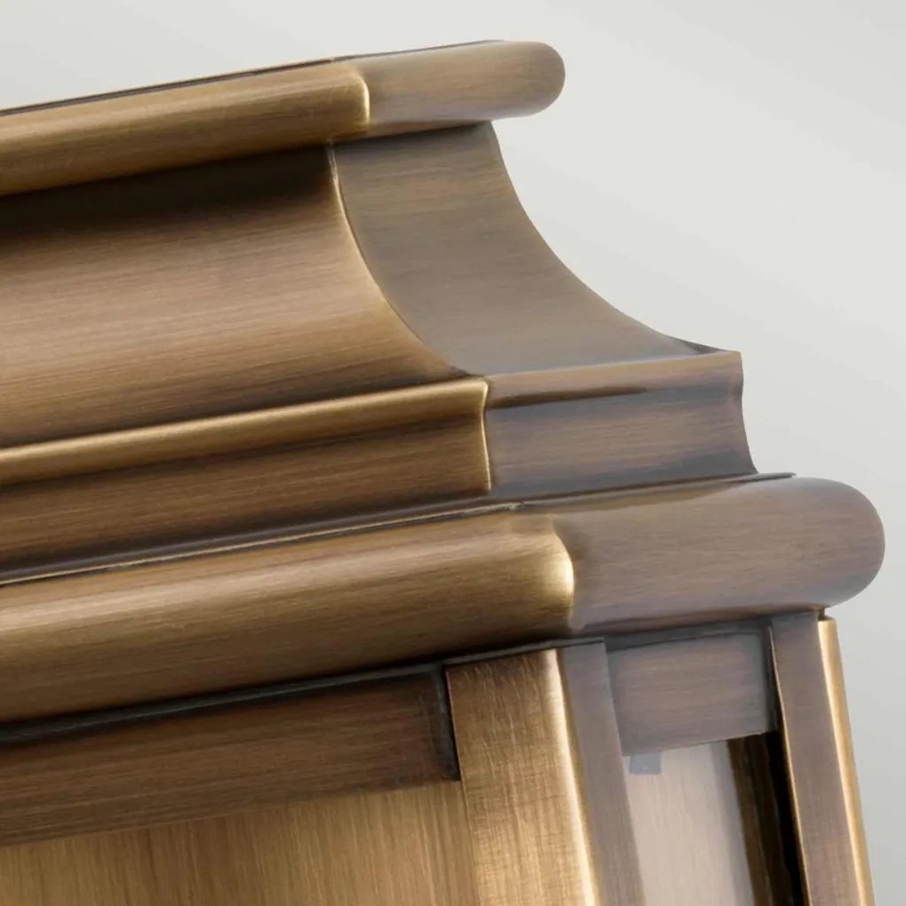 ELSTEAD ST-PAULS-BRASS PAULS Klasszikus Kültéri Fali Lámpa Antik Sárgaréz, Átlátszó E27 IP44