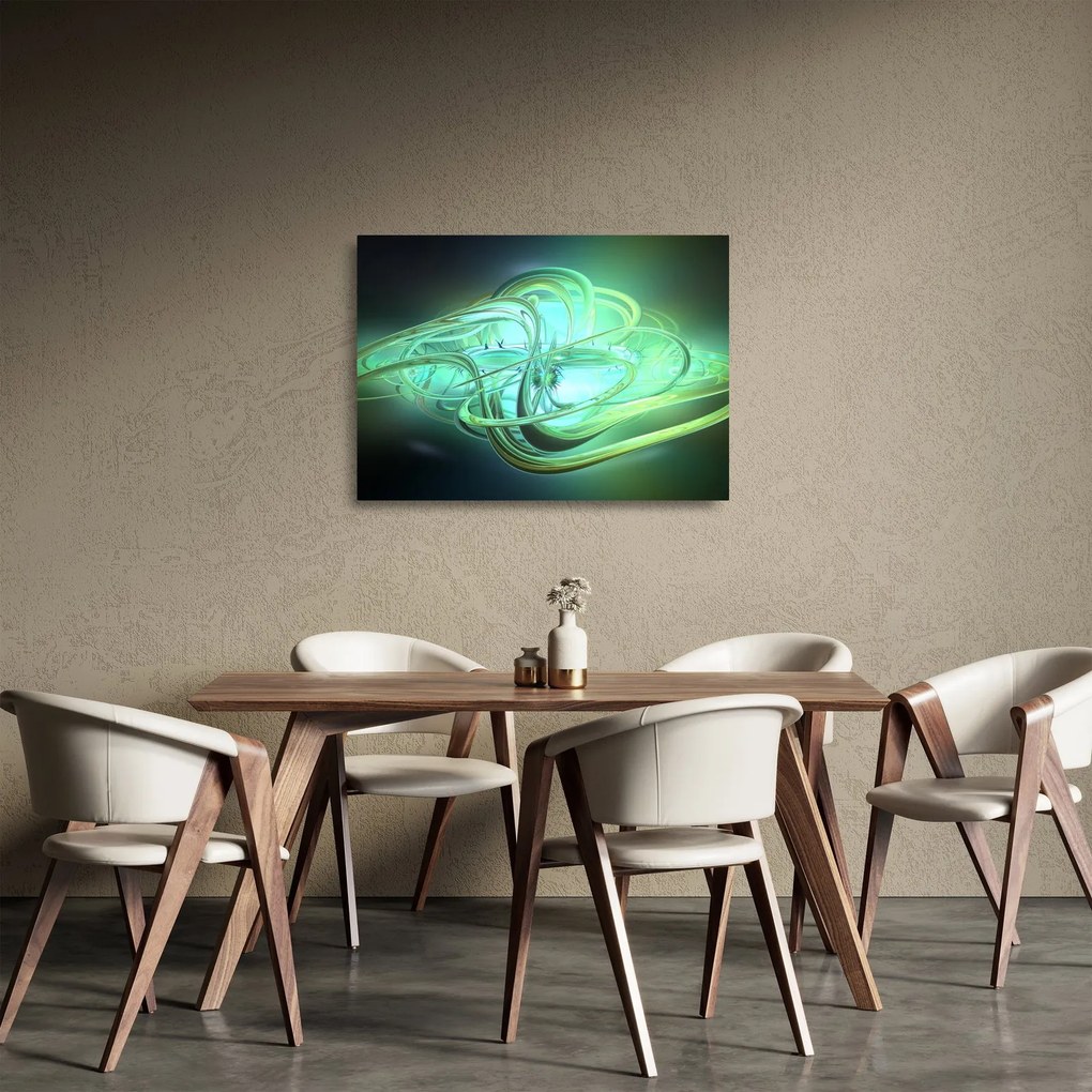 Zöld absztrakció kép (üvegen) (70x50 cm)