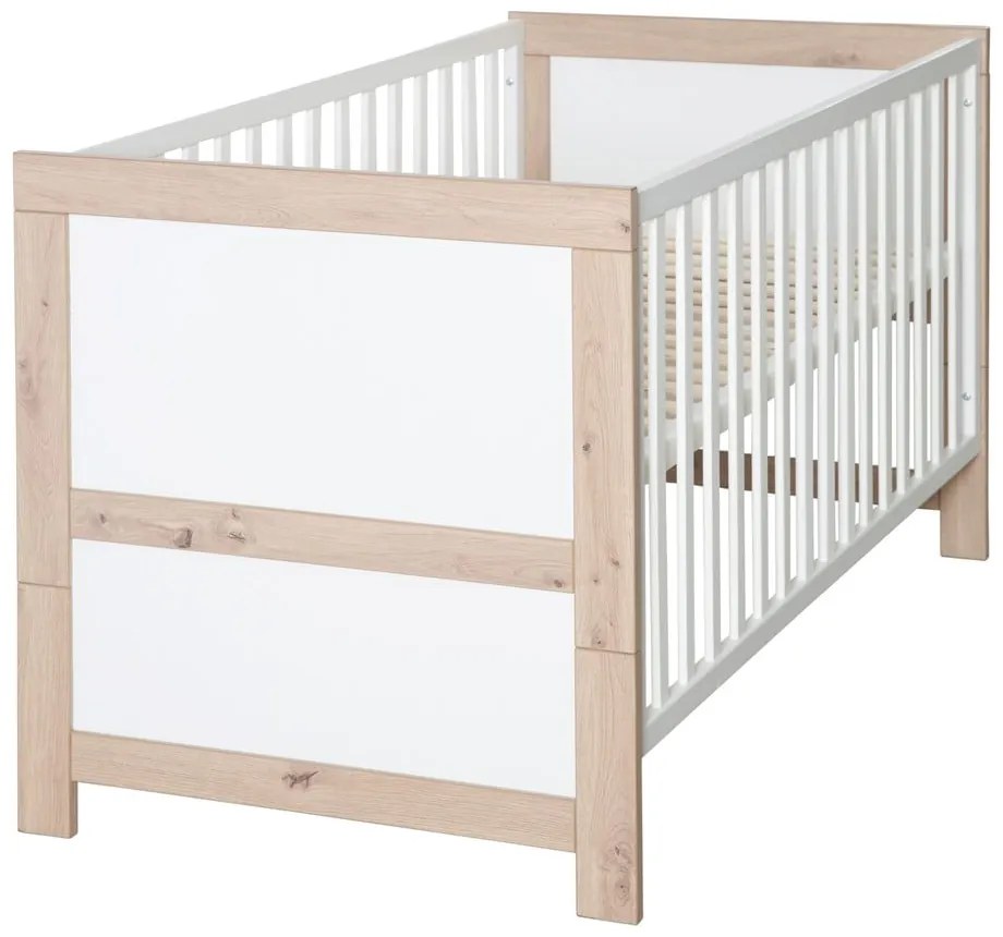 Fehér-natúr színű babaágy 70x140 cm Malo – Roba