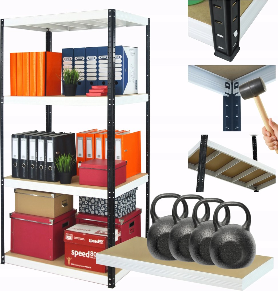 Helios fém tároló állvány garázs állvány 180x110x50cm 4Px400kg Pl