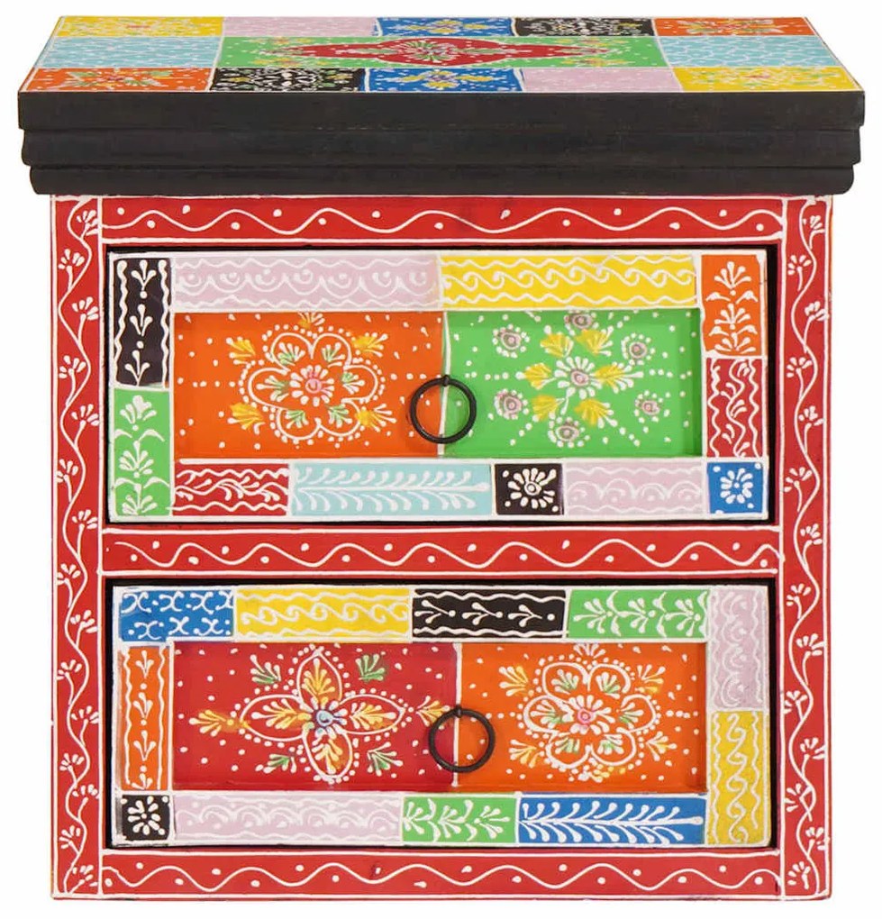 Éjjeliszekrény 2 pcs Sokszínű 40 x 30 x 40 cm Tömör mangófa