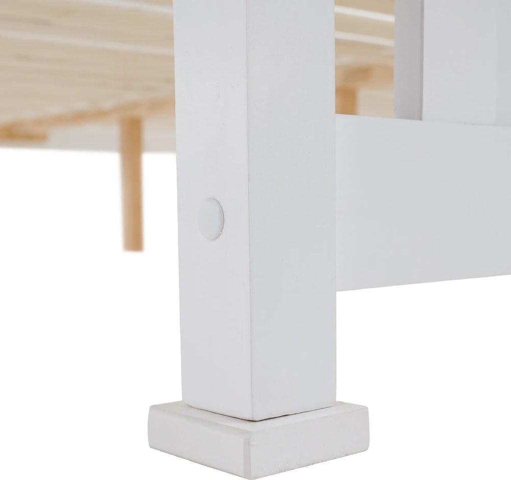 Ágy ágyráccsal, fenyő/fehér, 160x200 LUCAS NEW