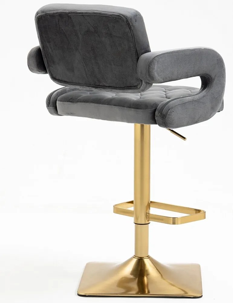 HR8403KW Grafit modern velúr szék arany lábbal